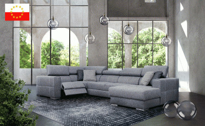 Living Room Furniture Sectionals Quartz Sectional Right w/Electric Recliner and Bed